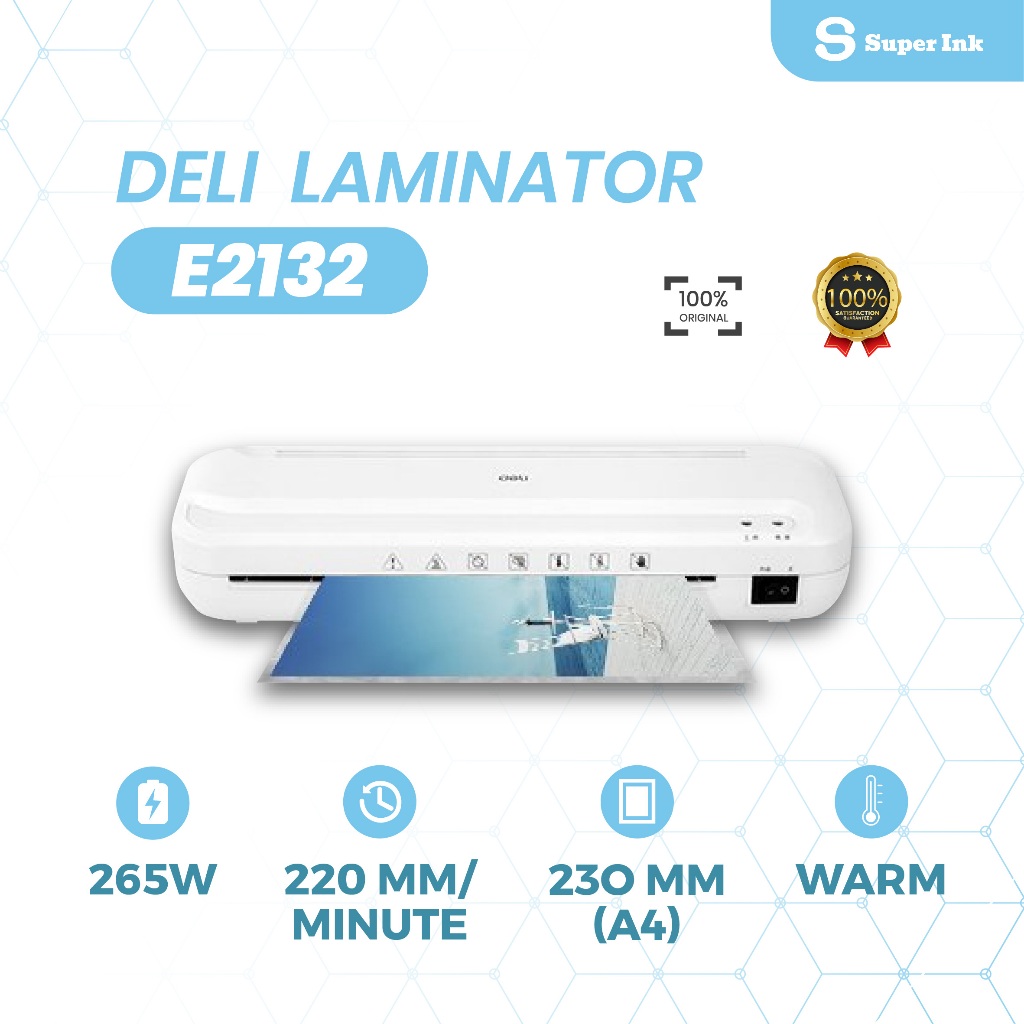 

DELI Laminator – Panas / Dingin, Lapisan Plastik, Hemat Waktu & Anti Gelembung