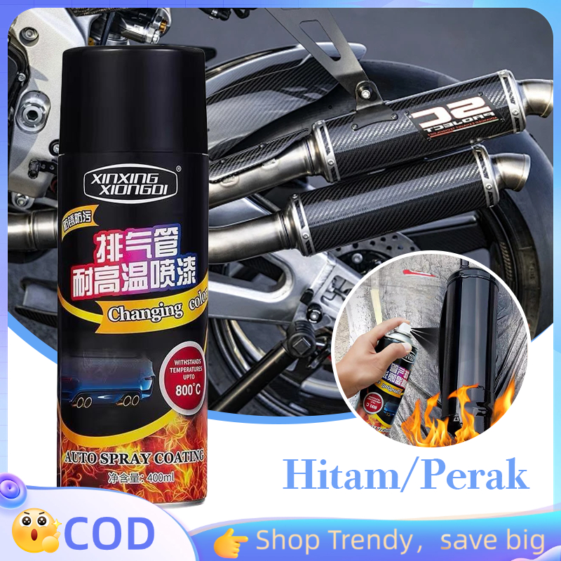 400ml Cat Anti Panas Knalpot Hitam/pera Doff Tahan Suhu Tinggi Cat Semprot Untuk Mesin Mobil Motor P