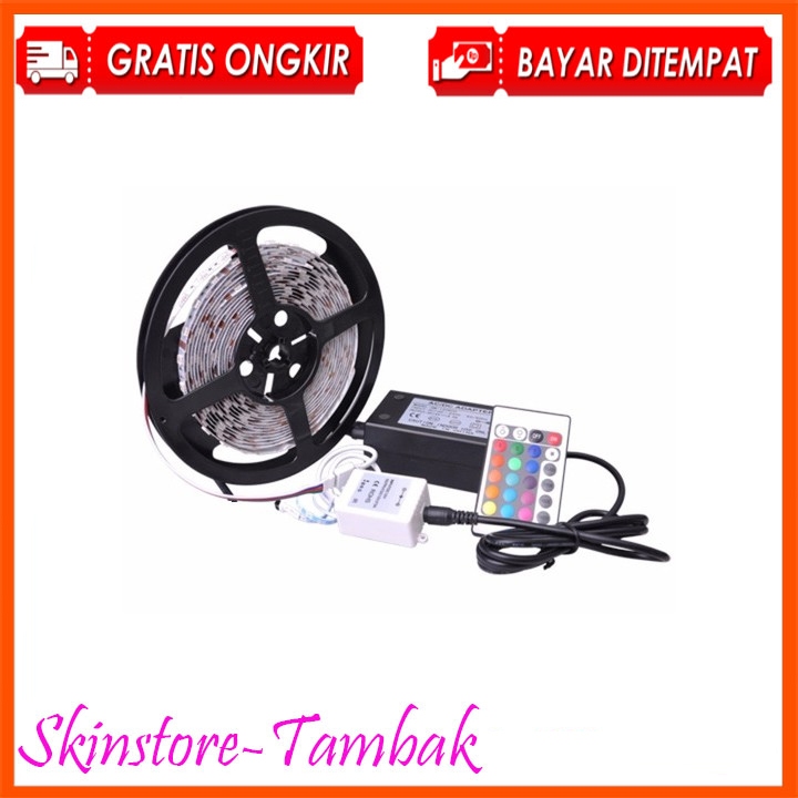 Lampu Led Strip RGB type 3528 5 meter 3 warna lampu merah biru hijau