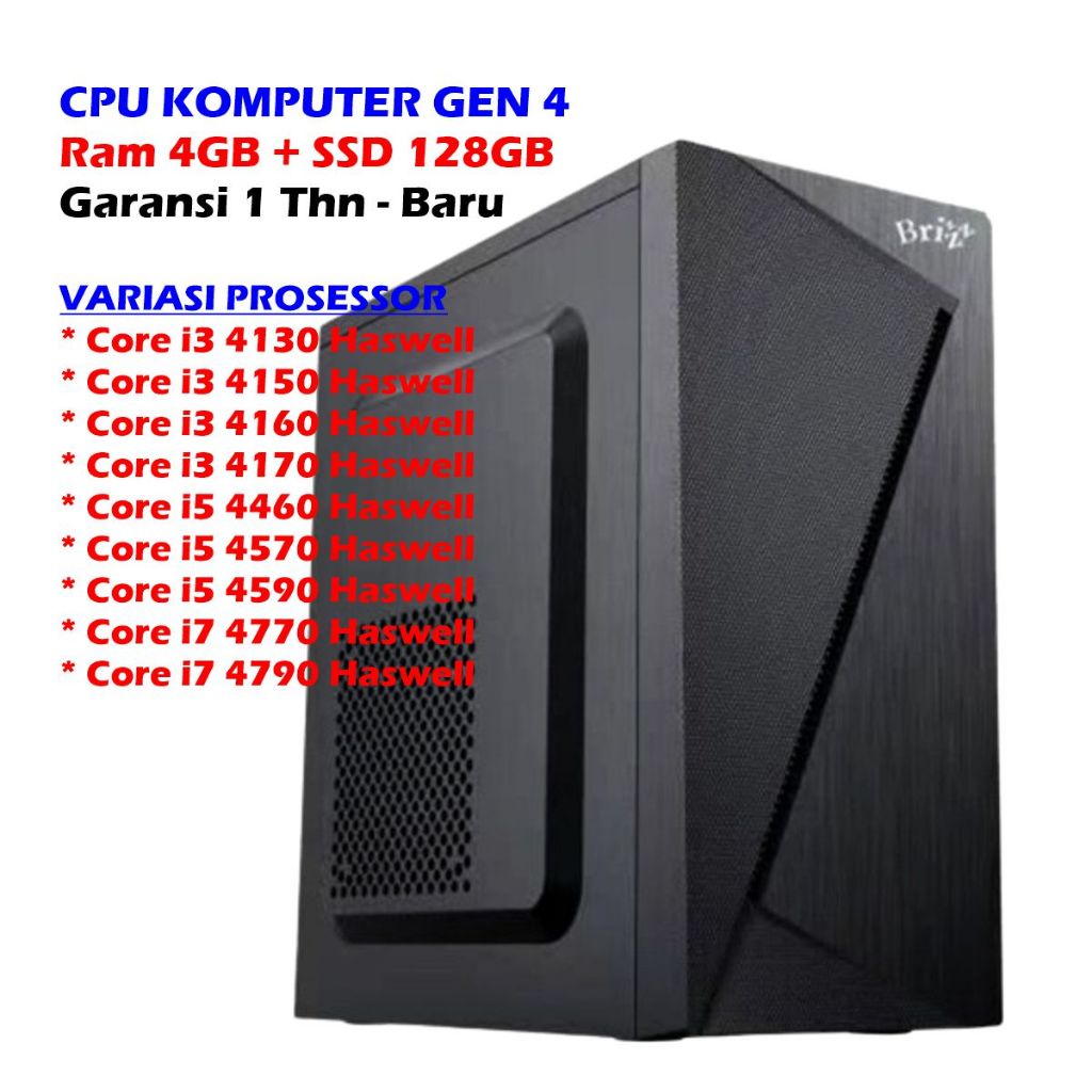 CPU KOMPUTER HASWELL CORE I7-4790, CORE I7-4770, CORE I5-4460, CORE I5-4590, CORE I5-4570, CORE I3-4