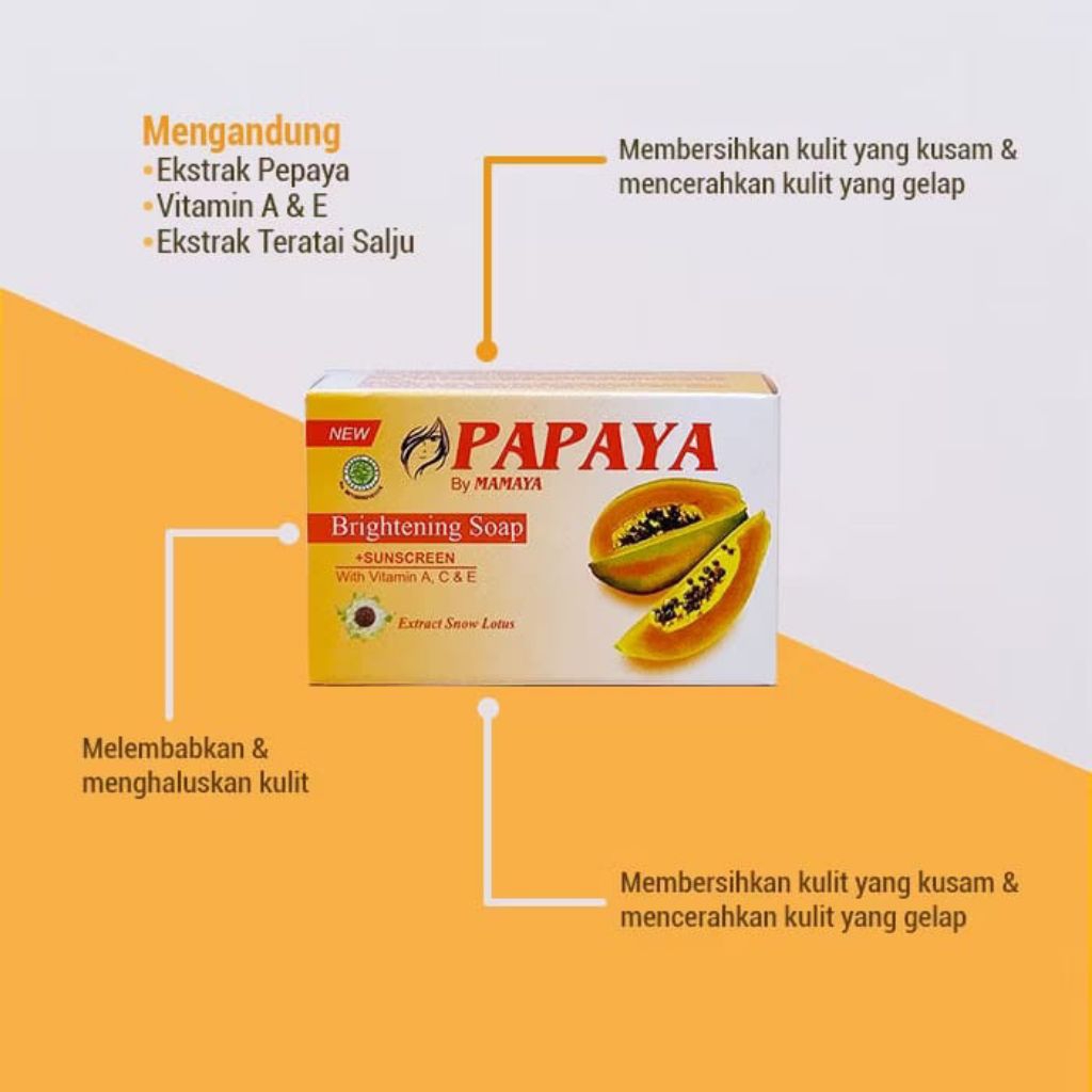MAMAYA PAPAYA BRIGHTENING SOAP || PAPAYA BRIGHTENING SOAP || SABUN PAPAYA RDL || SABUN PAPAYA MAMAYA