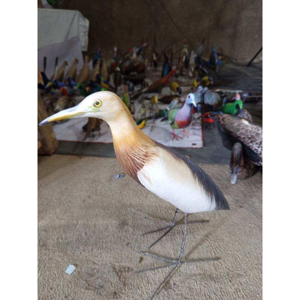 BONEKA PATUNG JONTROT BURUNG BLEKOK SAWAH MIRIP ASLI JOTROT BLEKOK PUTIH MANUK KUNTUL