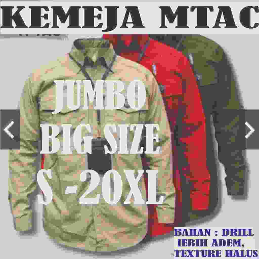 JUMBO BIG SIZE Kemeja Baju Tactical Taktikal MTAC M-TAC M TAC Lengan Panjang PDL PDH PNS Reskrim Lap
