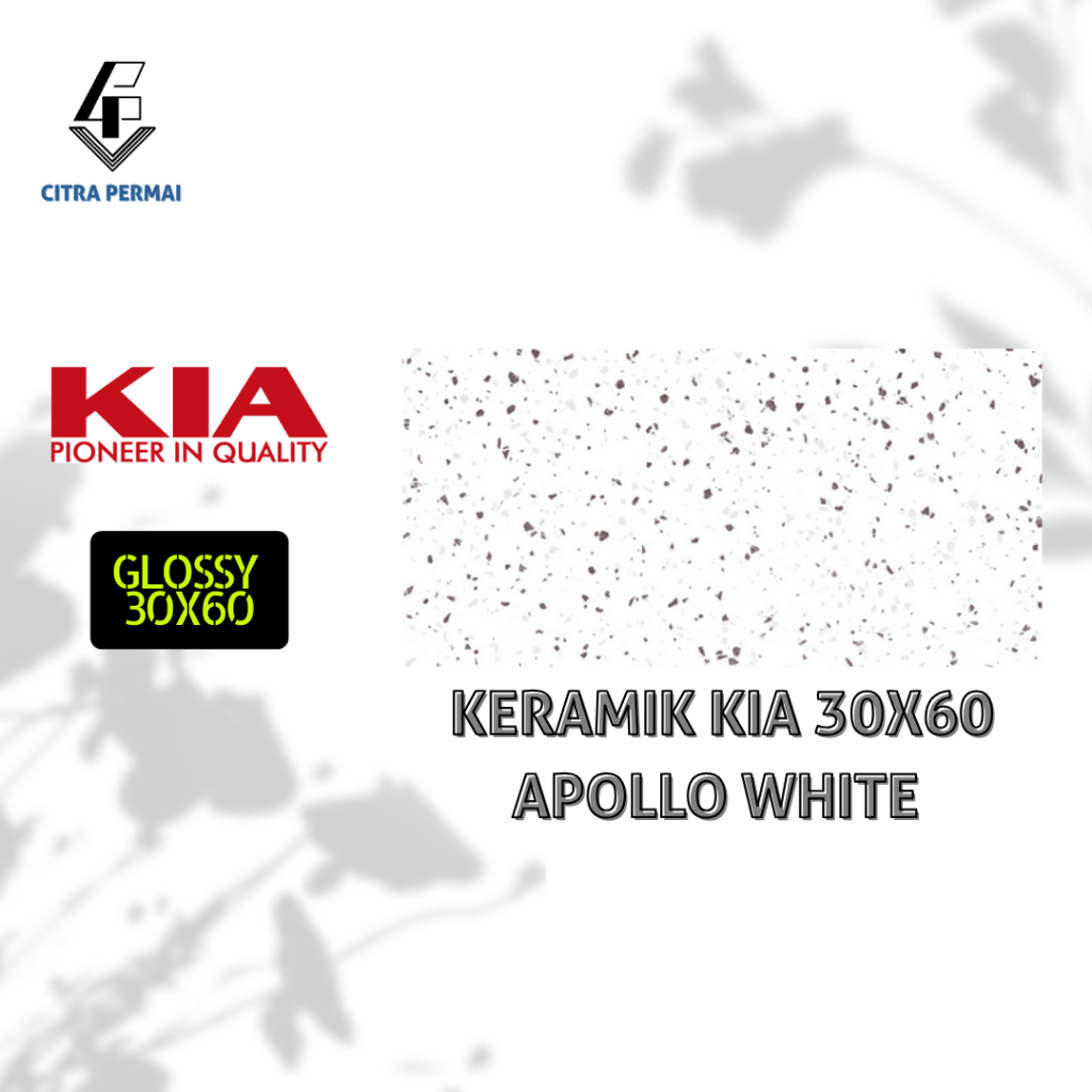 KERAMIK KIA 30X60 APOLLO WHITE (GLOSSY) / KERAMIK KIA / KERAMIK DINDING / KERAMIK MURAH / KERAMIK DA