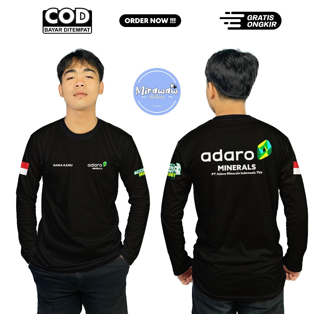 Kaos Gratis Nama Kamu Adaro MINERALS PT Adaro Minerals Indonesia lengan Panjang Baju Distro