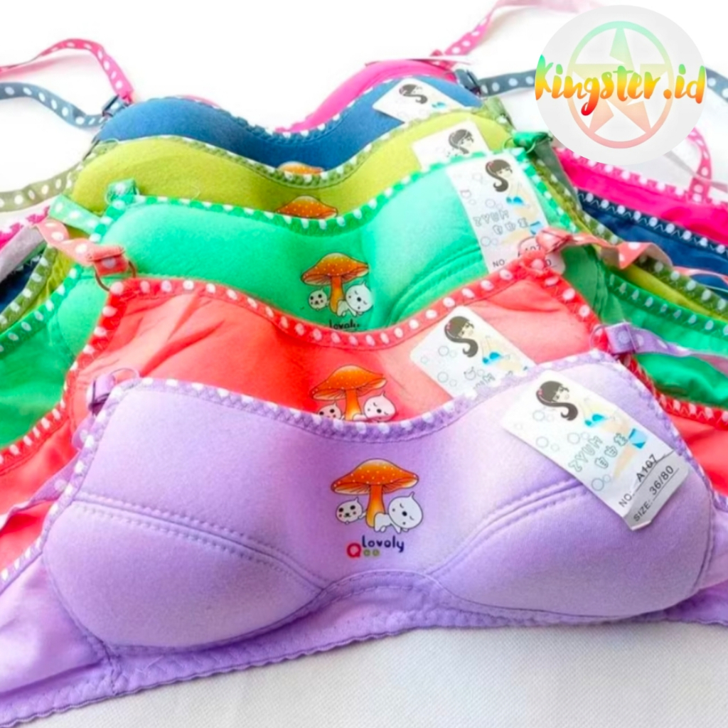 Bra Remaja Jamur Katun Nyaman Ukuran 32 - 36 / Bra Wanita Remaja Tanpa Busa Tanpa Kawat