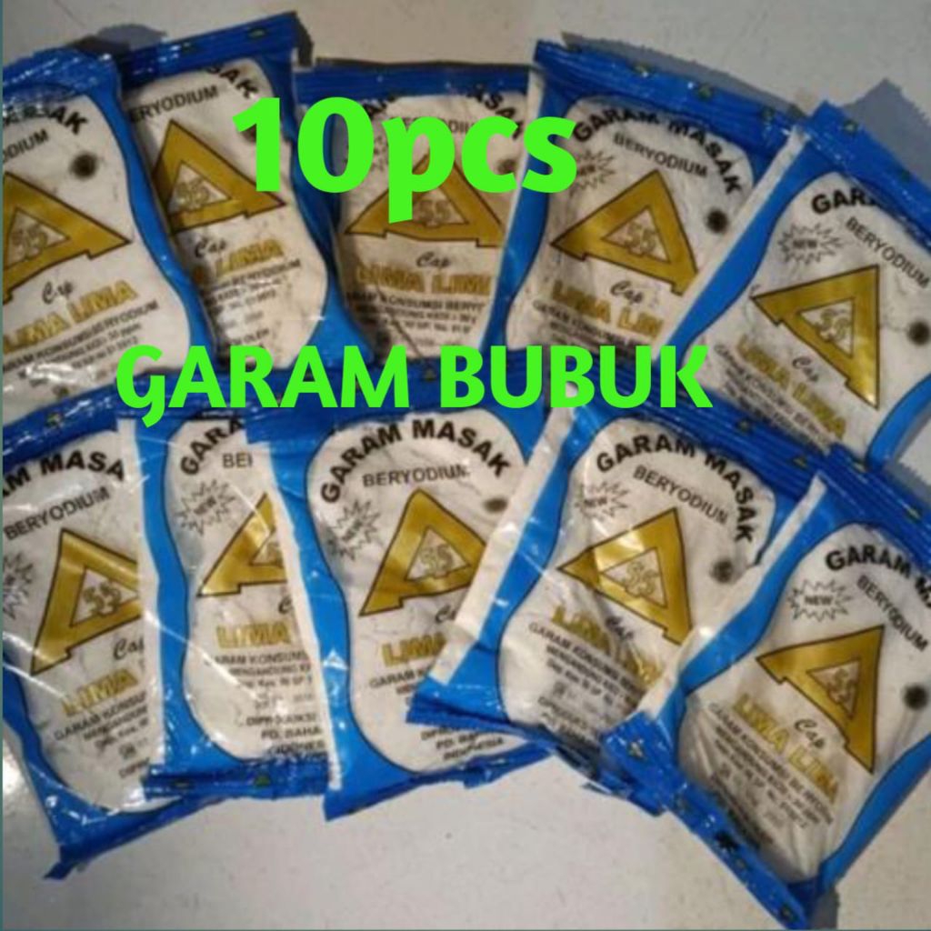 

10 Pcs Garam Masak Halus Beryodium Berat 100gram Per Pack
