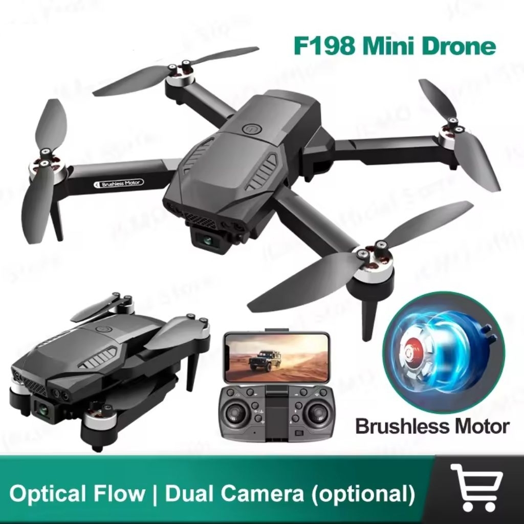 Drone F198 Brushless Motor 8K Kamera Wifi FPV Optical Flow