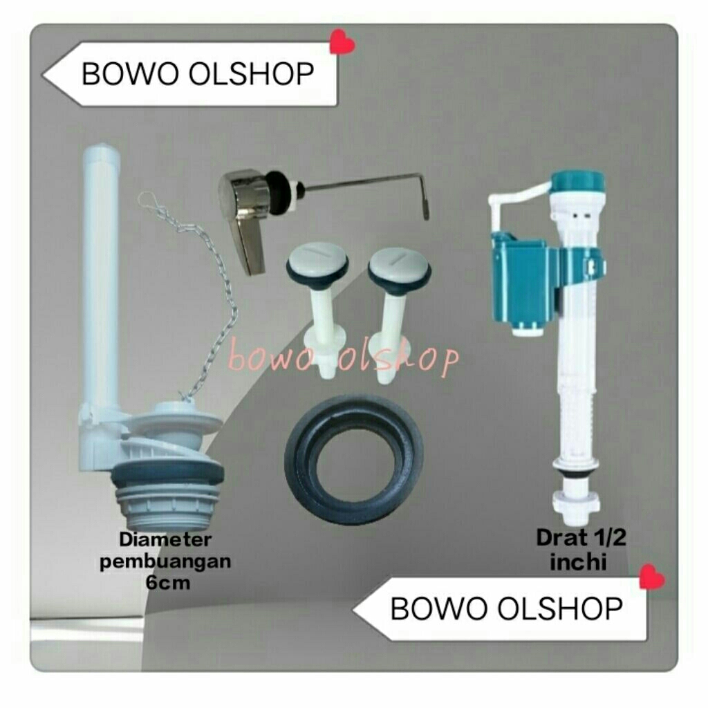 Sparepart closet duduk engkol samping Alat dalaman tangki closet tuas samping 1 set alat closet tuas