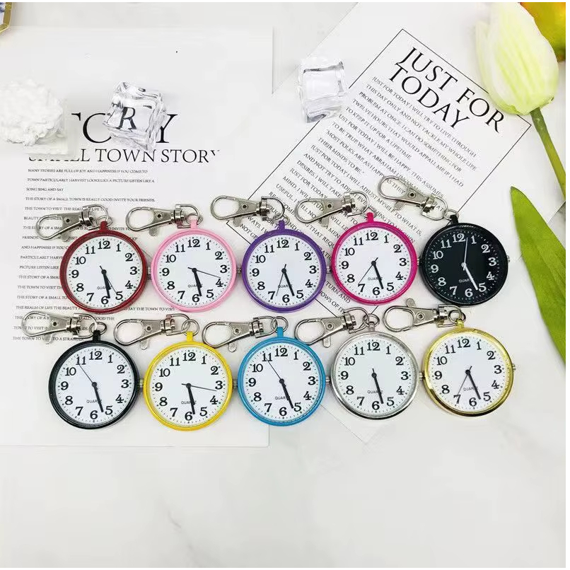 Baru Jam Mini Saku Gantungan Kunci Perawat Dan Tenaga Medis Pria Wanita Tangan Pink biru hitam putih