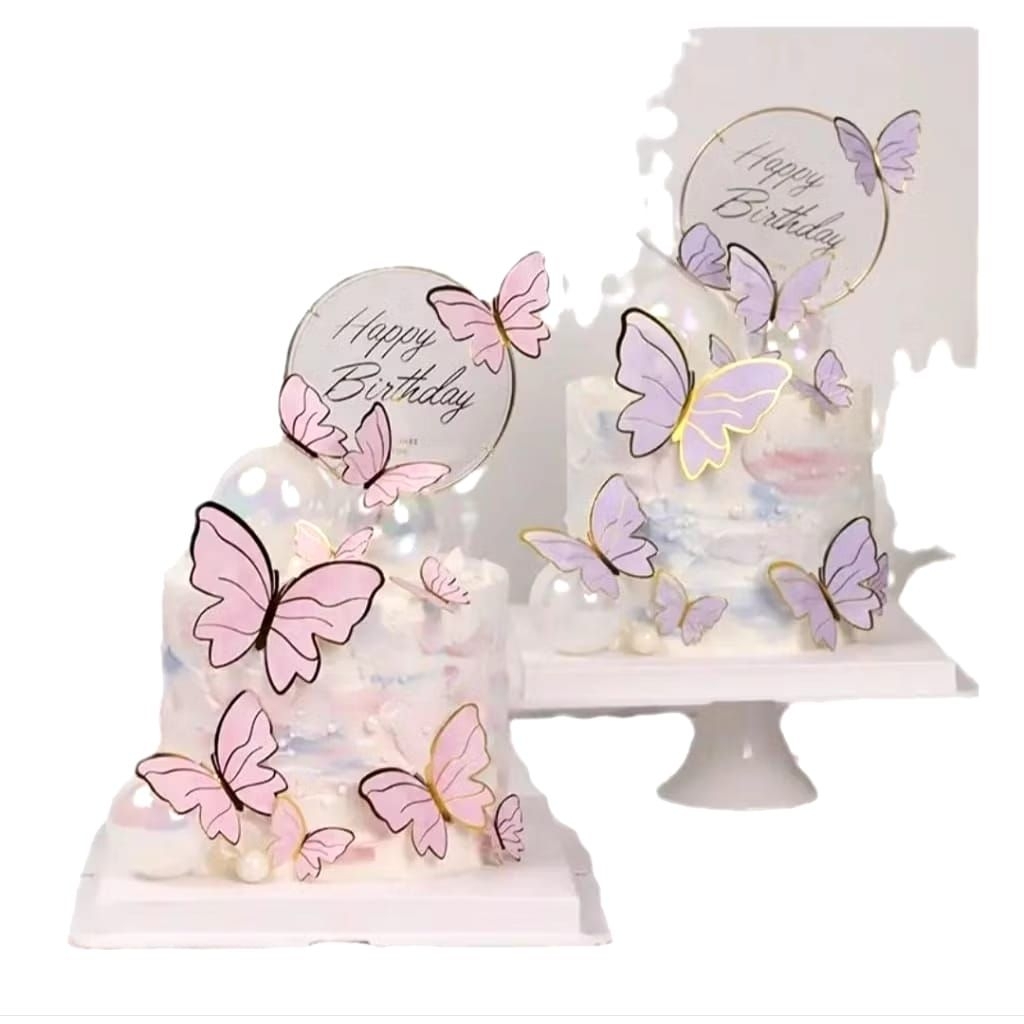 Topper Kupu kupu / Hiasan Kue Ulang Tahun