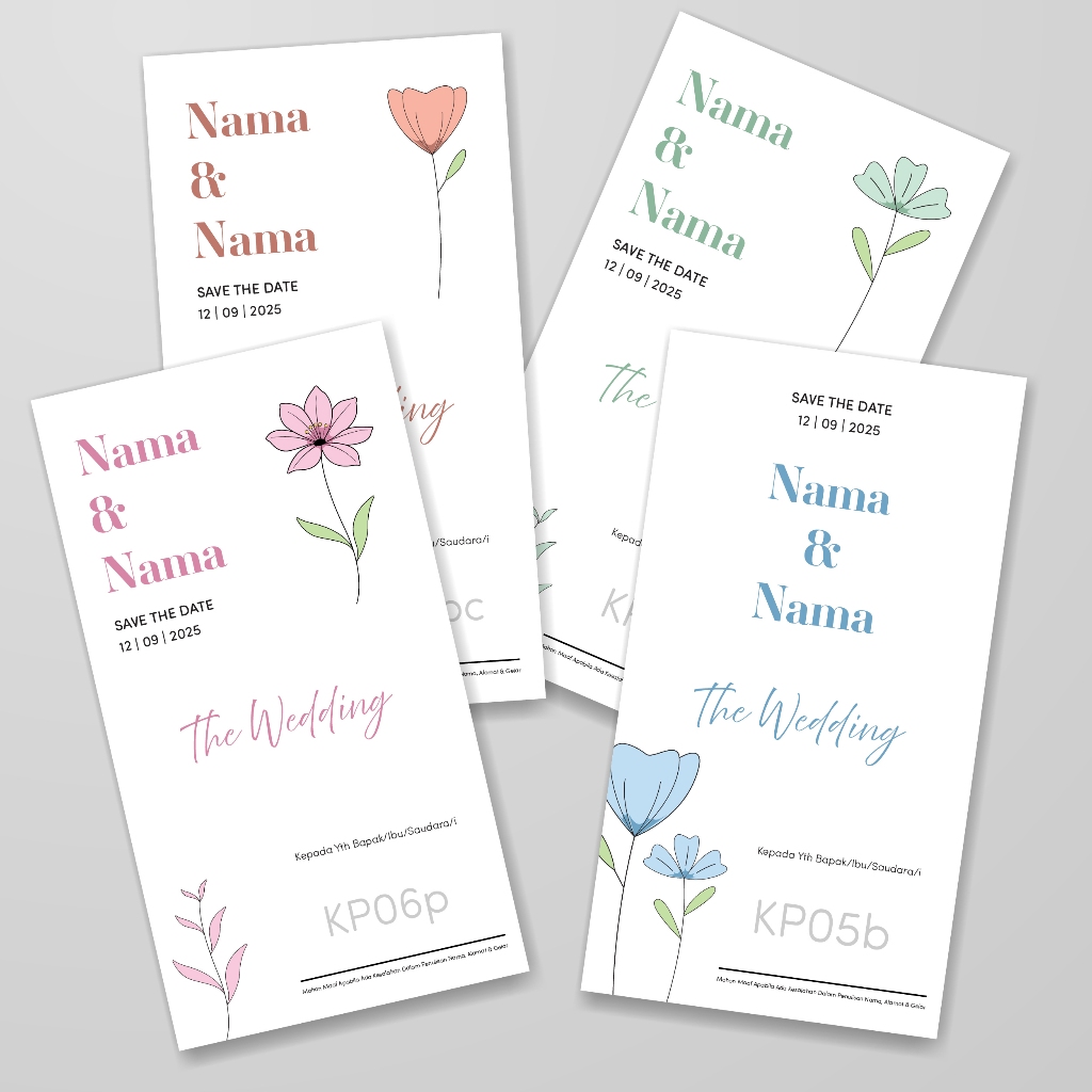 Undangan Nikah Simple Modern | Kartu Undangan Pernikahan Minimalis Elegan