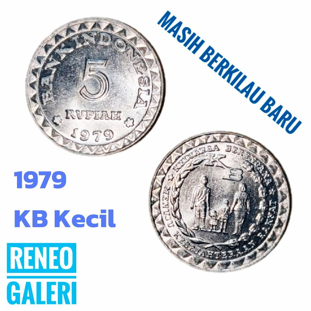 Berkilau 5 Rupiah KB Kecil 1979 1995 1996 Uang Kuno Logam Indonesia Keluarga berencana
