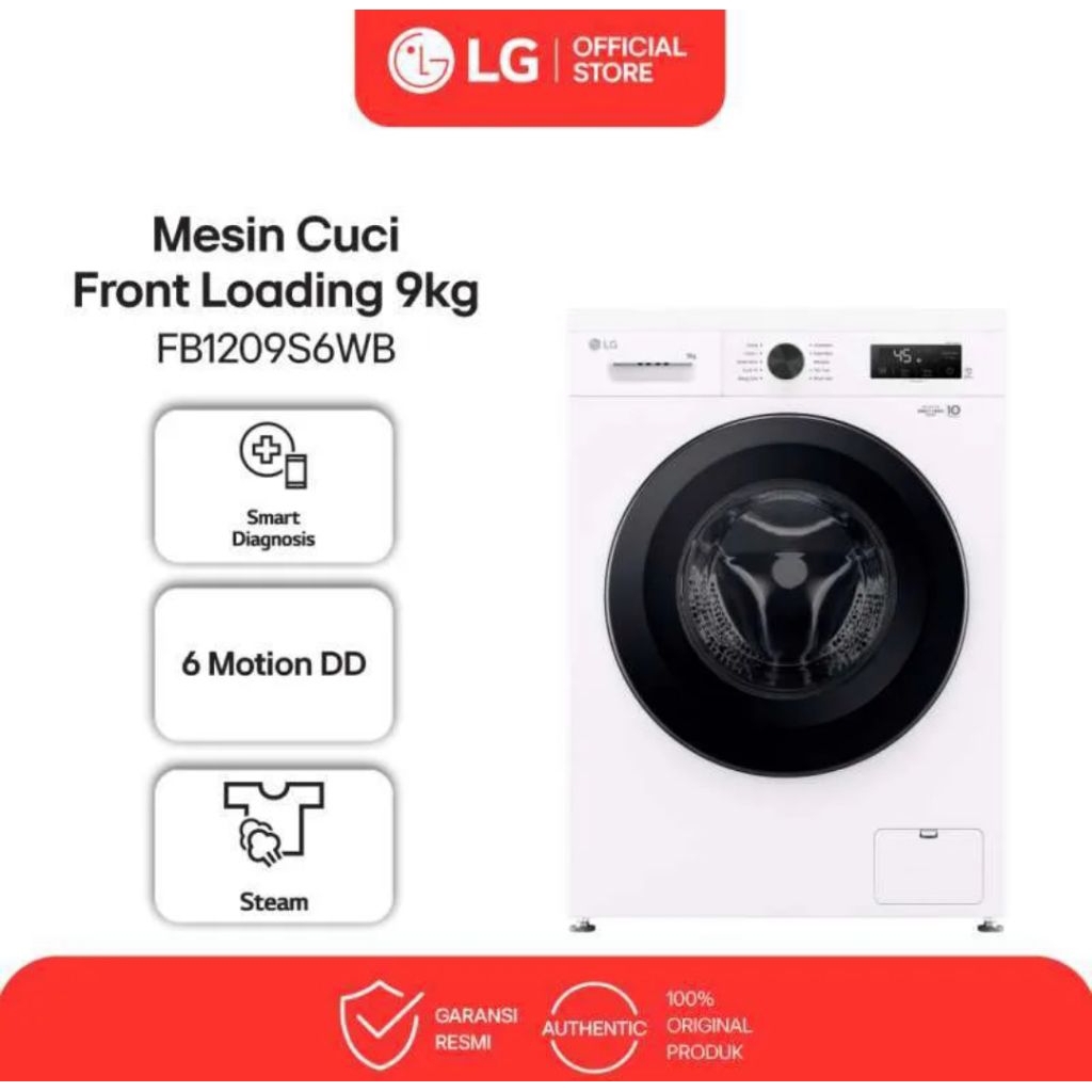 MESIN CUCI LG FRONT LOADING 9KG FB1209S6WB