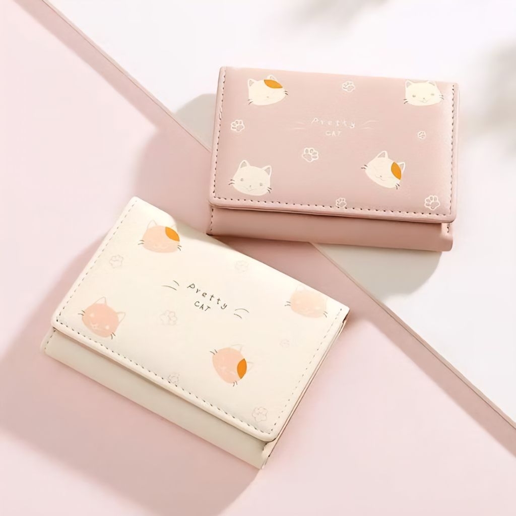 Dompet Lipat Wanita Kucing Wallet Purse