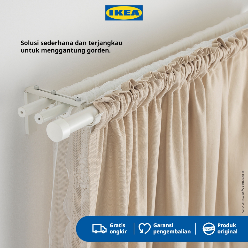 IKEA RACKA Batang Tirai Gorden/Jendela Adjustable 120-210cm