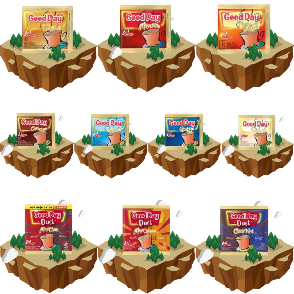 

[AYOBUY.ID] GOOD DAY 3IN1 INSTANT COFFEE ANEKA RASA 30g 1 RENCENG (ISI 10)