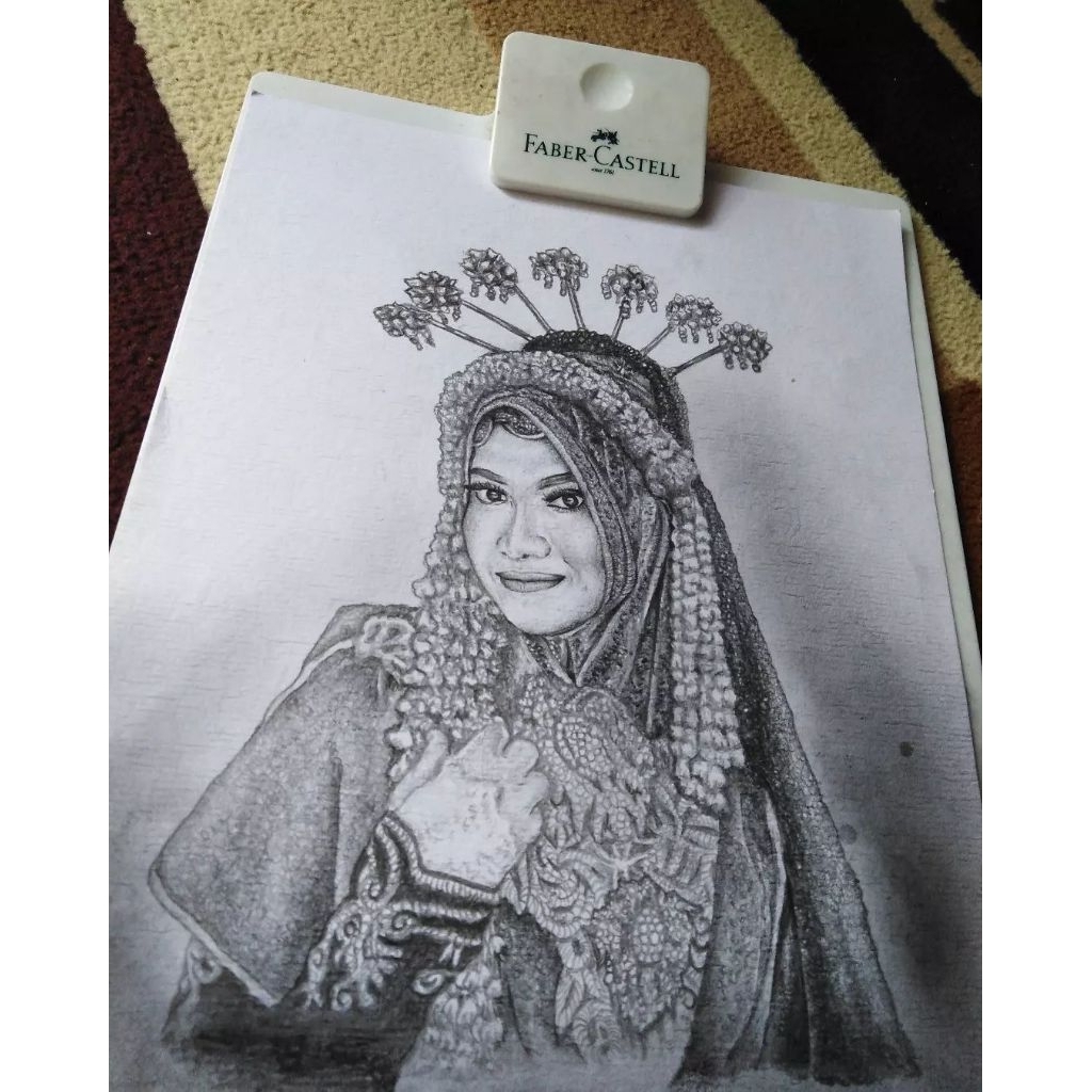 Sketsa Wajah Hitam Putih A4 Pensil