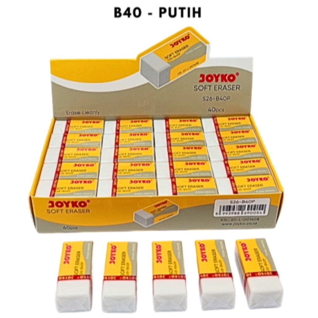 

Penghapus Kecil Warna Putih Joyko / Eraser Putih Joyko B40P