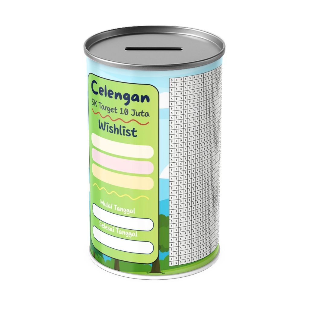 Celengan Target JUMBO 5K Target 10 Juta – Diameter 10cm Tinggi 20cm | Nabung Jadi Lebih Konsisten