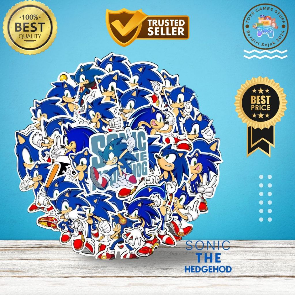 

Stiker Aesthetic Pack Sonic The Hedgehog Vinyl Waterproof 50 Pcs Best Quality Product