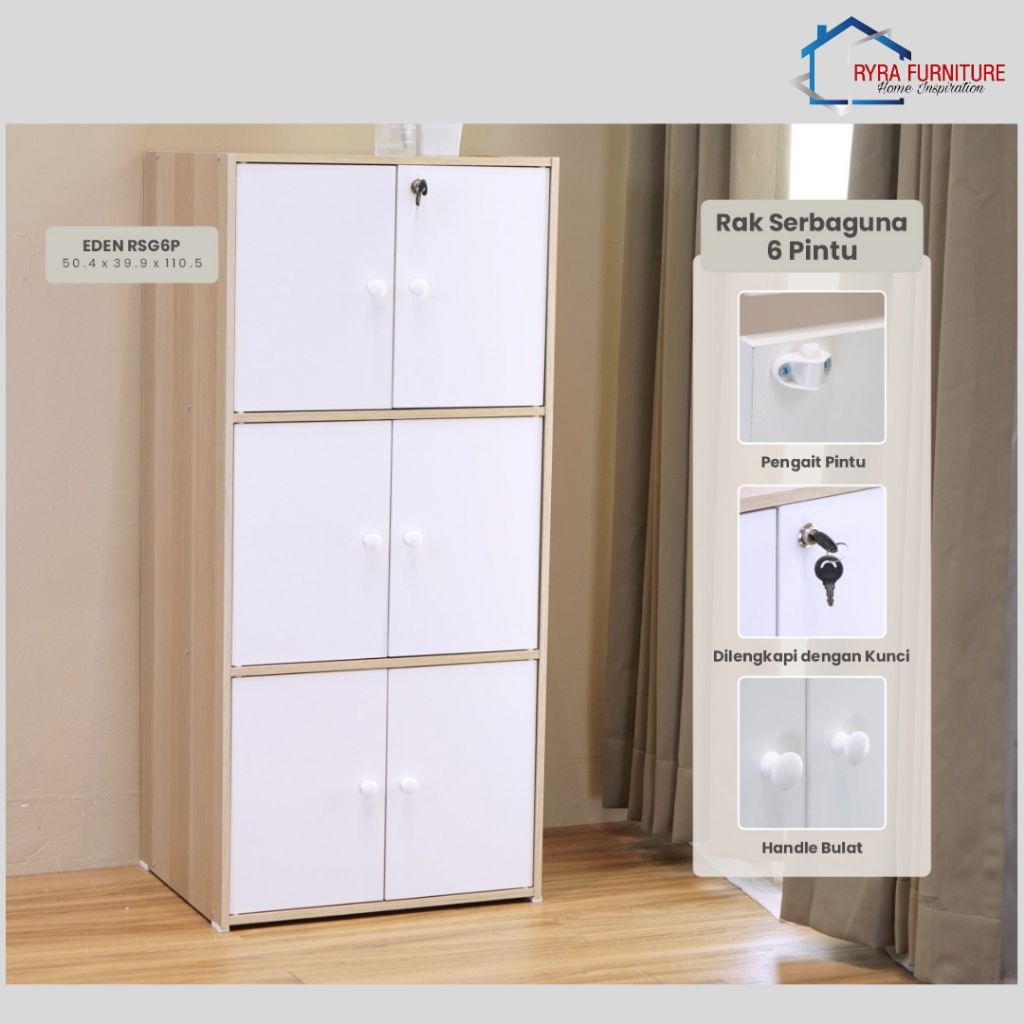 PIRA - EDEN RSG6P LEMARI PAKAIAN / RAK SERBAGUNA / LEMARI PAKAIAN ANAK / LEMARI PAKAIAN KOS-KOSAN