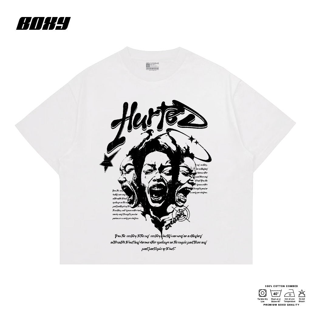 Devvogue boxy t shirt Hurted Unisex