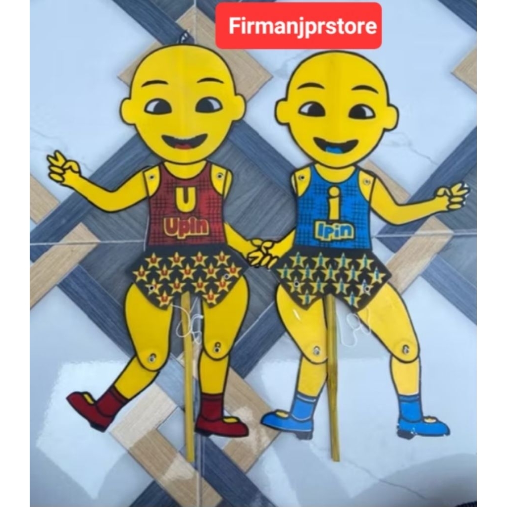 MAINAN ANAK upin dan ipin karakter wayang 100pcs.(bahan tebal)