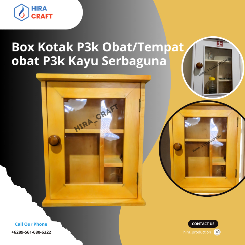 Kotak Obat Kayu Kayu Premium,Kotak Obat P3K Dinding,Termurah,Finishing Glossy