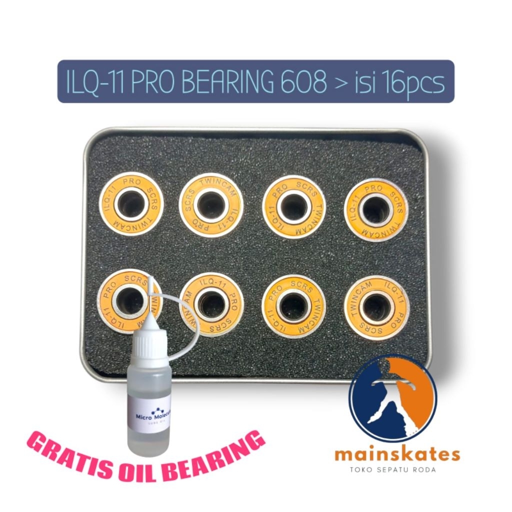 16PCS  ILQ-11 PRO SCRS 608 BEARINGS UNTUK SEPATU RODA/ INLINE SKATES KECEPATAN, SPEED, AWET, ((GRATI