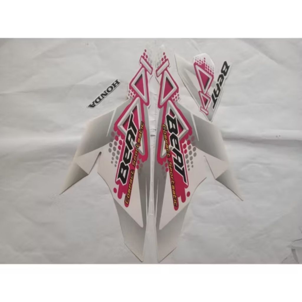 striping honda beat karbu Warna putih pink