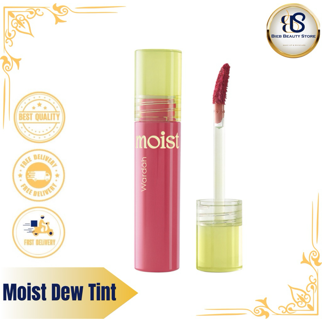 WARDAH Moist Dew Tint 3 g - Bibir Lembab - Tahan 24 Jam - Liptint Lip Stain Lipgloss Lip Matte Lipst