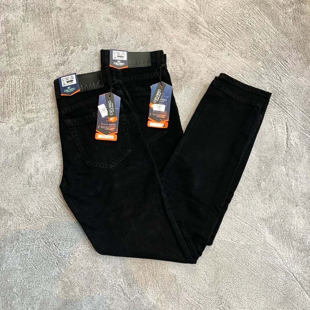 Jeans Panjang Regular Hitam Ceviro