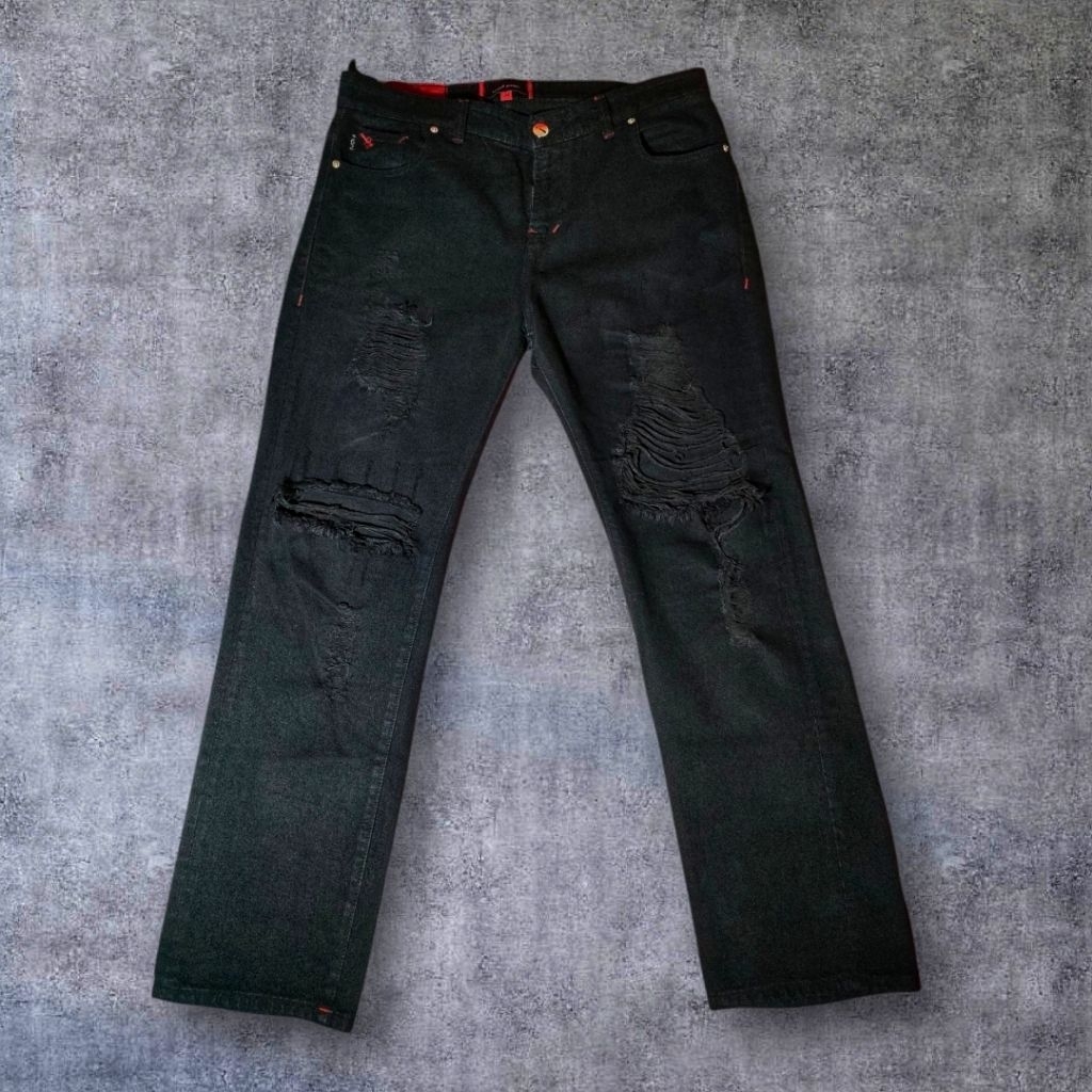 Denimitup Black Ripped Baggy Jeans