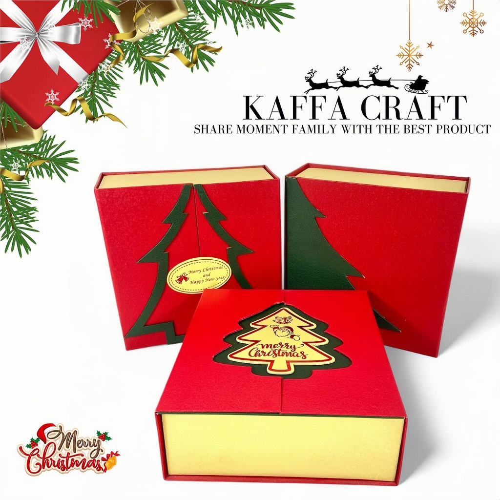 

KAFFA CRAFT - Xmas Tree Hard Box Premium Edisi Natal Tempat Penyimpan Bentuk Kotak Box Hampers Natal dan Tahun Baru