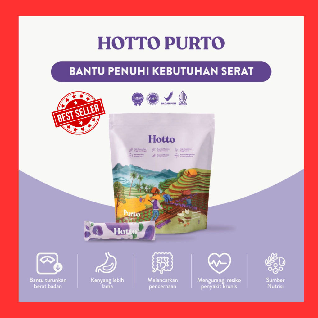

Hotto Multigrain Ubi Ungu Original Purto 16 Sachet 480 gram Official Oat Diet Sehat