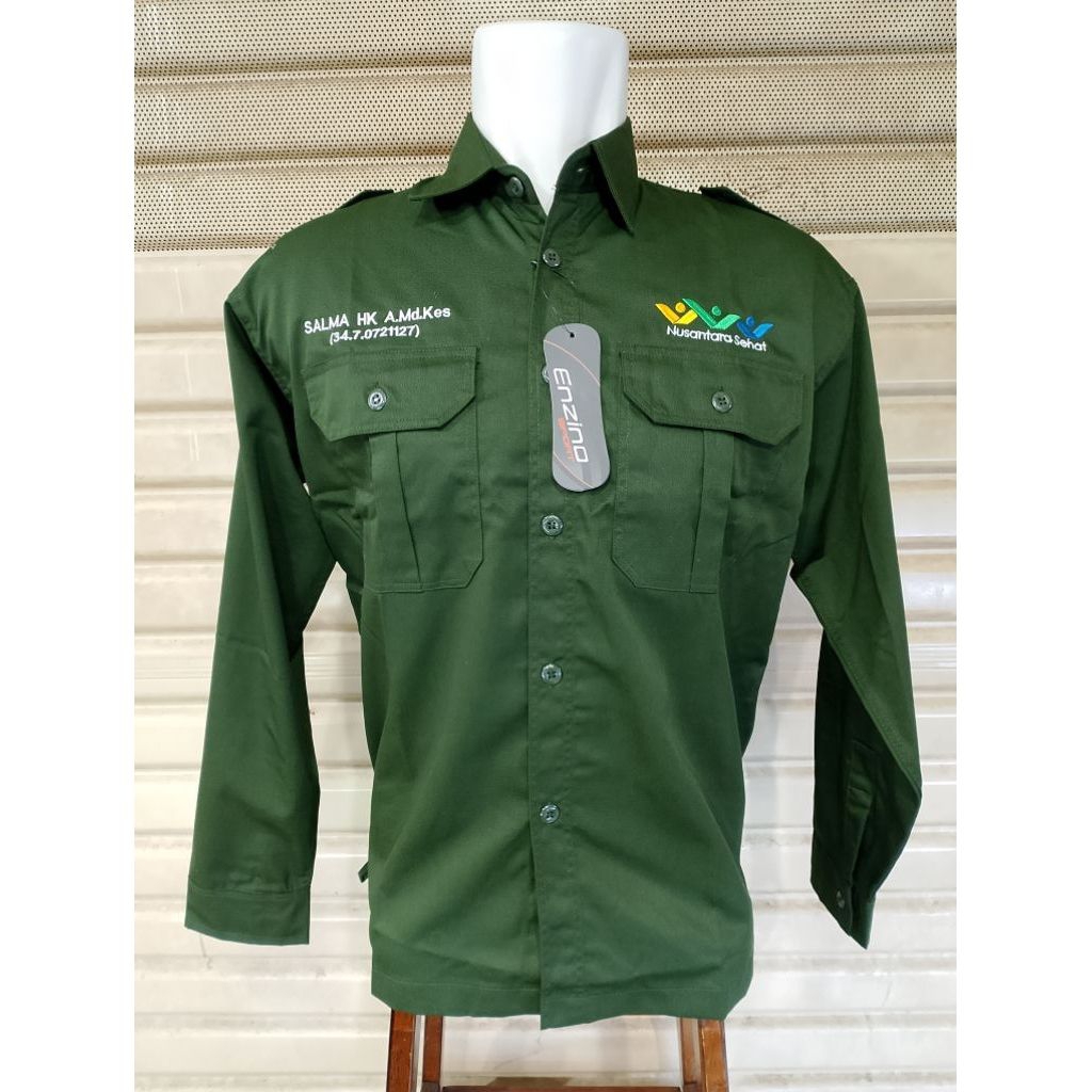 Kemeja Nusantara Sehat kementrian Kesehatan Ijo Army