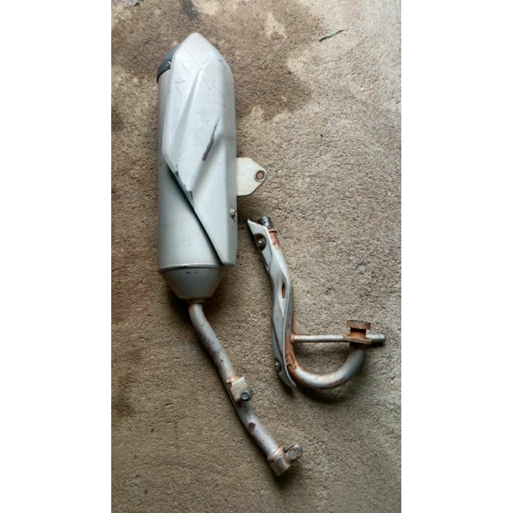 Knalpot ori standar Kawasaki KLX 150 cc tanpa leheran