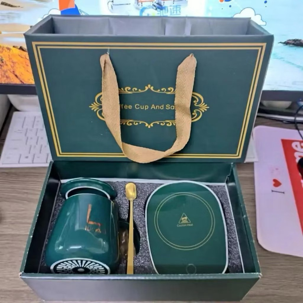 Pemanas Air Kopi Teh Portable Gelas Set Keramik Cangkir Mug Listrik