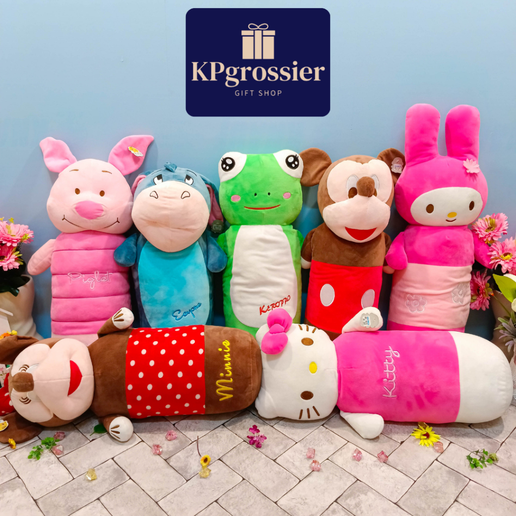 Guling Boneka Anak Karakter Mickey Mini Katak Melody Hello Kitty Eeyore Piglet 60 cm