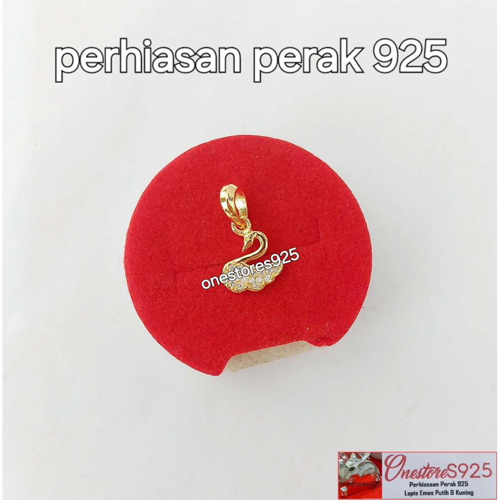 LIONTIN ANGSA PERAK 925 LAPIS EMAS KUNING