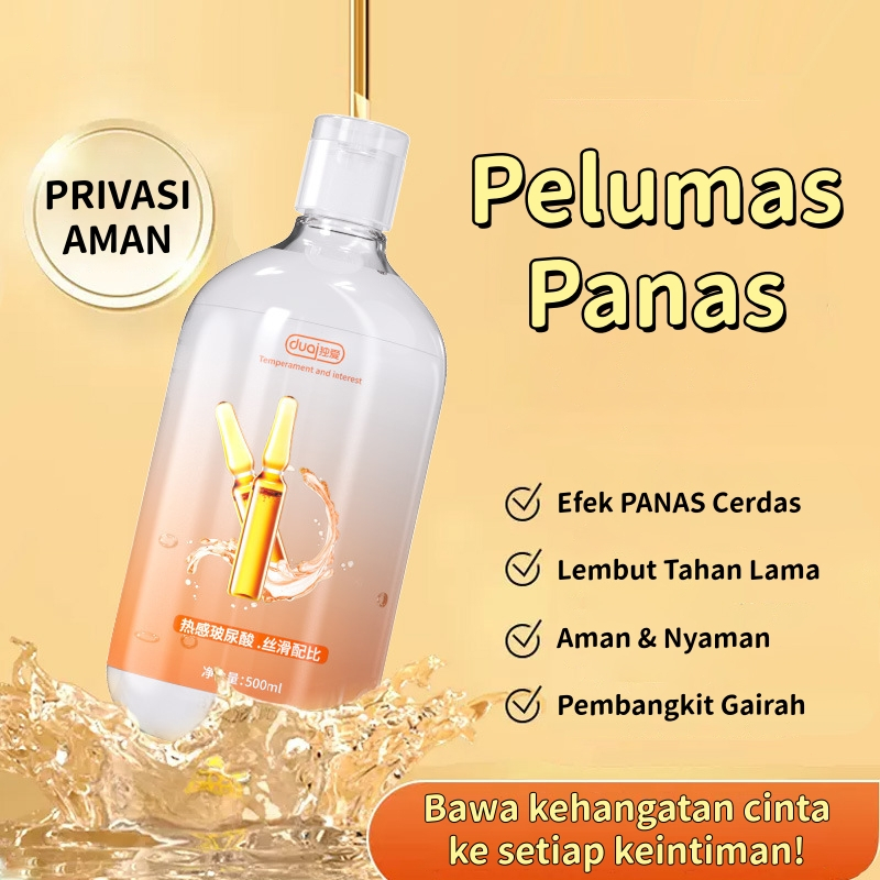 Pelumas Panas Tahan Lama Lubricant Gel Pelumas Wanita Pria Water based 500ml Botol Besar Asam Hialur