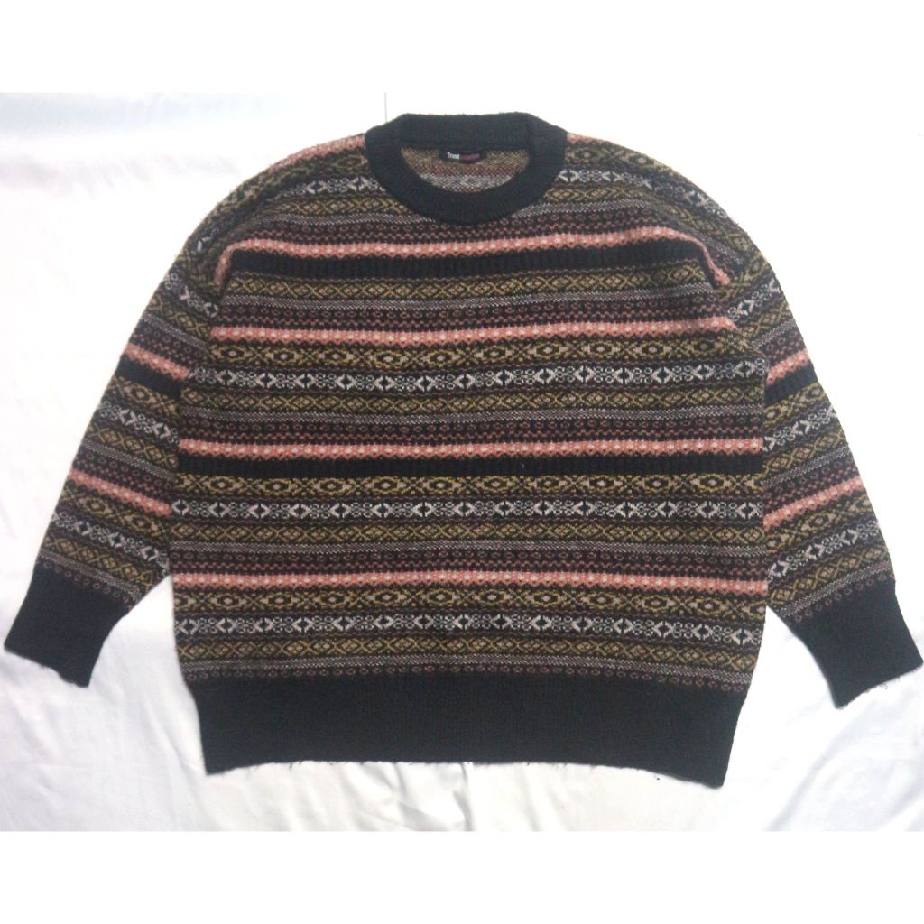 TREND COLLECTION Motif Navajo Vintage Lembut Tebal Unisex Knitwear Sweater Sweatshirt Crewneck Rajut