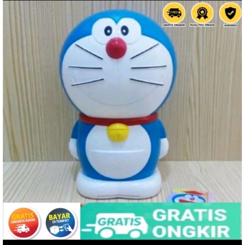 celengan bentuk doraemon celengan target celengan tanah liat
