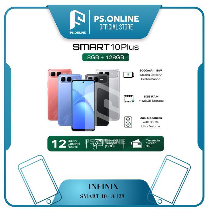 Infinix Smart 10 Plus 8/128GB - Up to 16GB Extended RAM - 6.67 inch 120Hz HD+ - T7250 - 6000 mAh