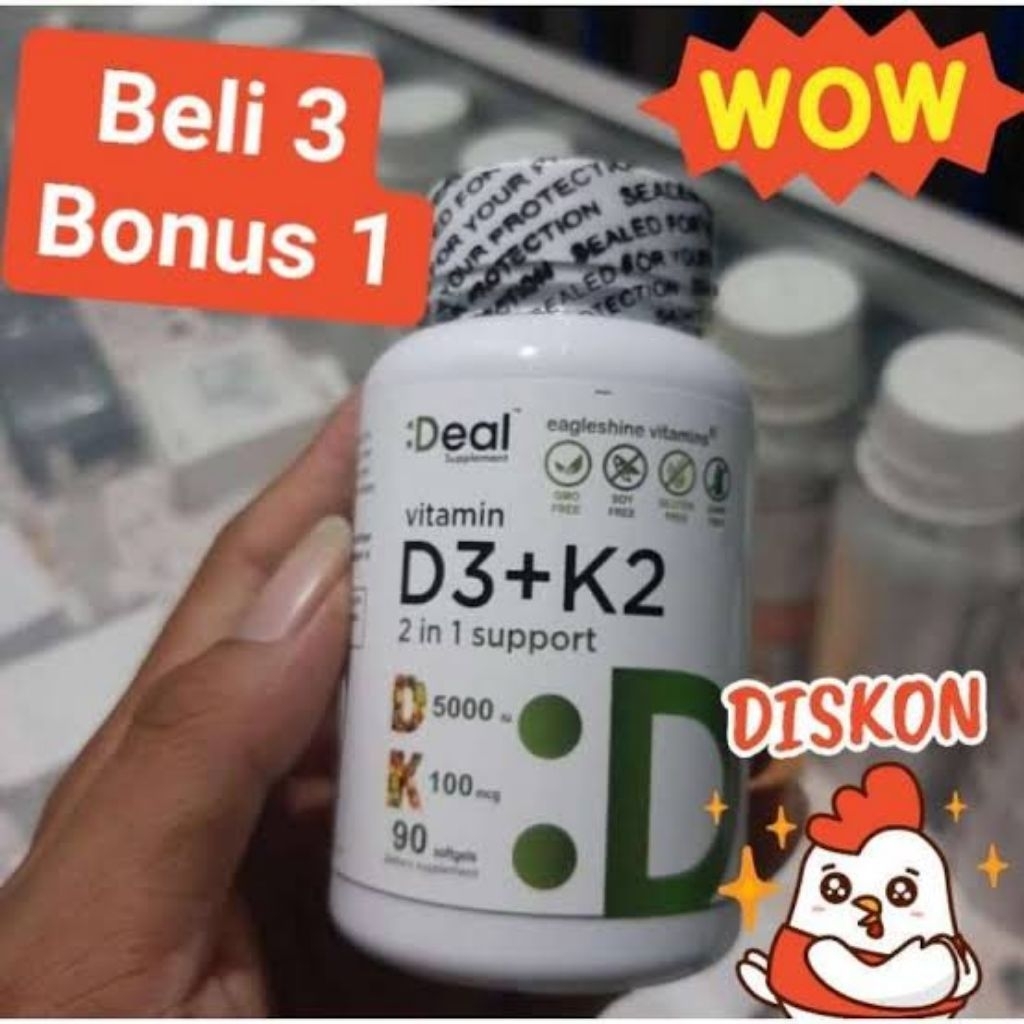 Terlaris Vitamin Tubuh Deal multi k2_vitamin D3 5000iu 2 in 1 support tambah daya imun tubuh, Vitami