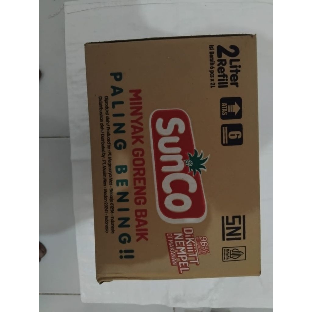 

minyak 2liter sunco tersedia 1 dan 2 dus