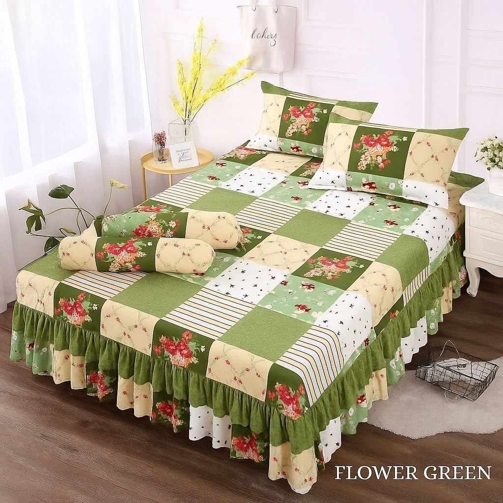Big Promo Seprei Rumbai Sprei Rempel Mewah Seprai Ukuran 180X200 160X200 Bonus Sarung Bantal Dan