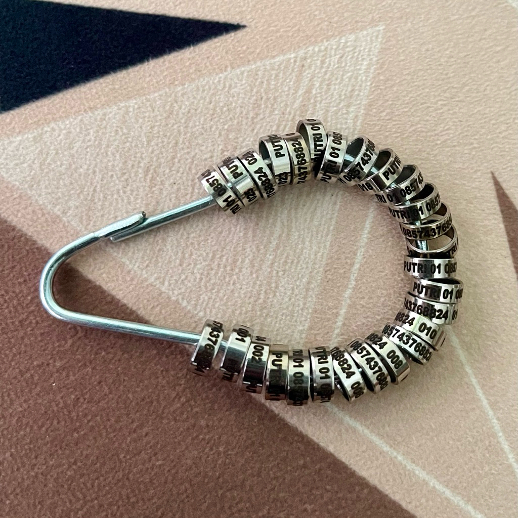 Ring Merpati || BISA RIQUES NAMA,NO.HP, model laser Baja Slim