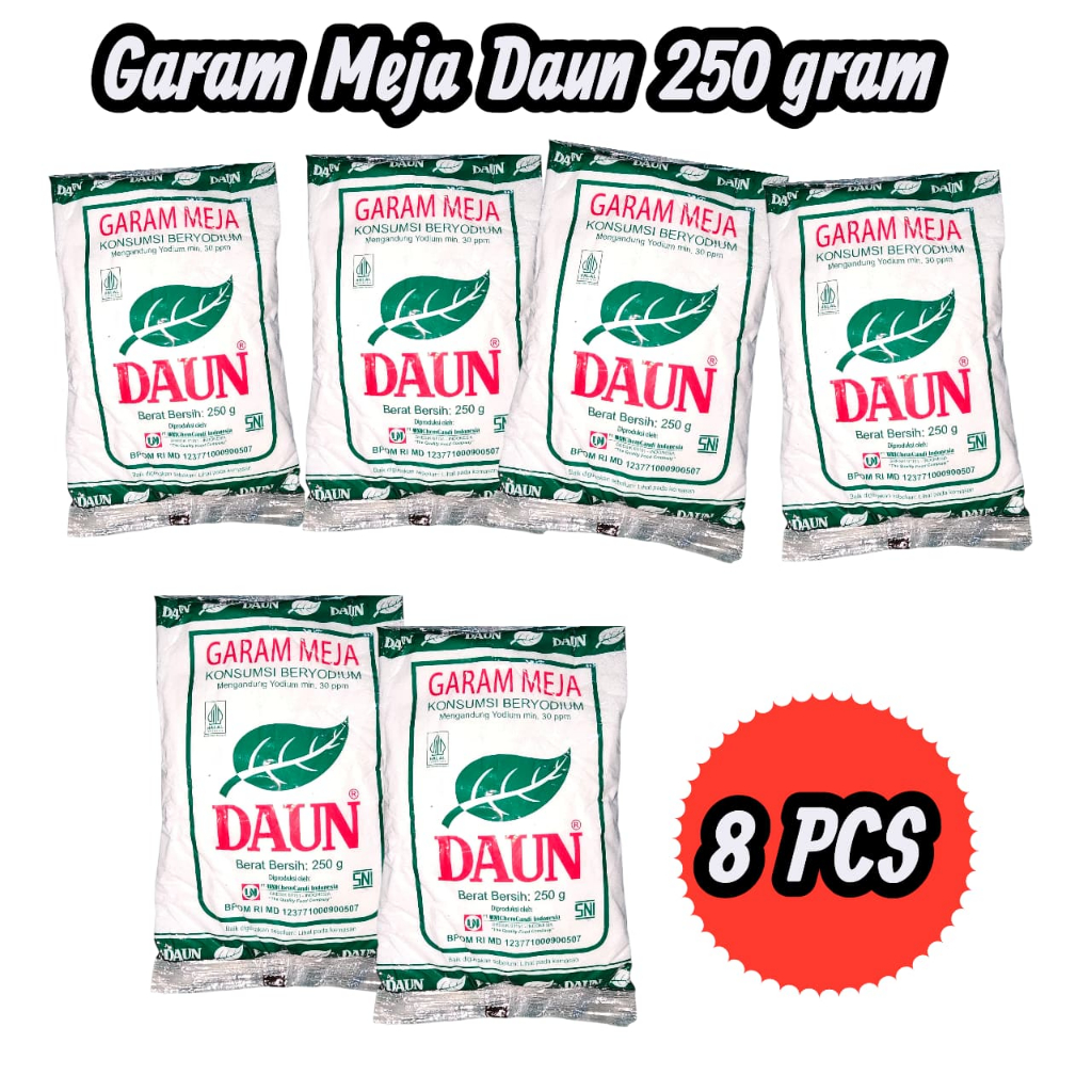 

Garam Daunku Beryodium 250gr Isi 8 Pcs Gurih